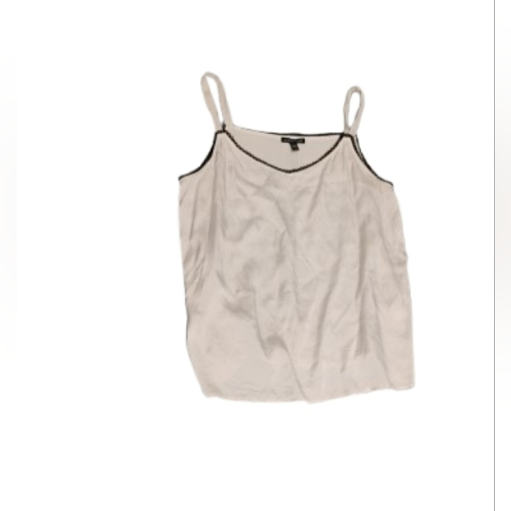 Eileen Fisher Silk Blend Contrast Trim Lace Camisol Top Sz M
